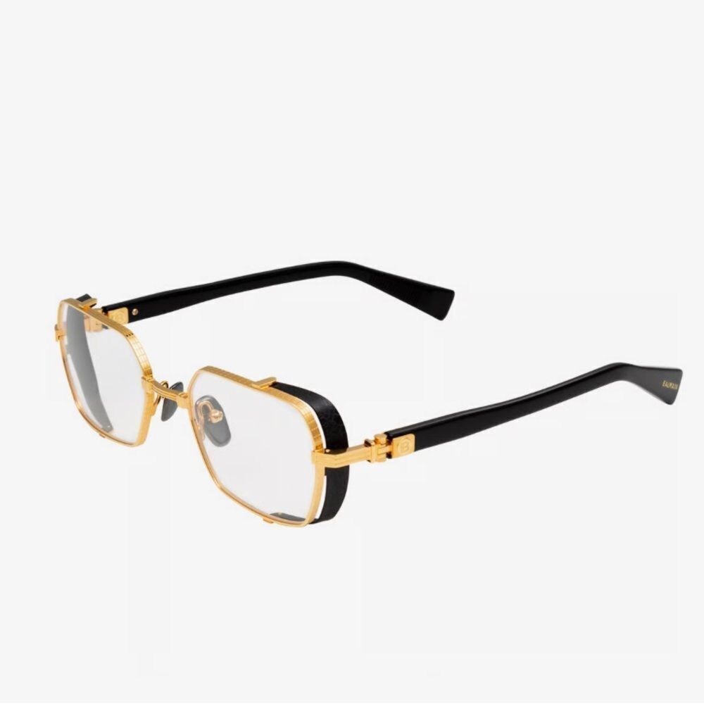 Balmain Brigade-Iii Eyeglasses Gold/Black Model Bpx-117c-52 With Case Unisex